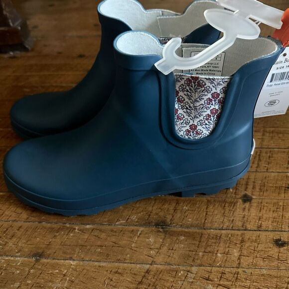 Laura Ashley blue 10 Mid Cut Ankle Height Rubber Rain Boots - Picture 2 of 7